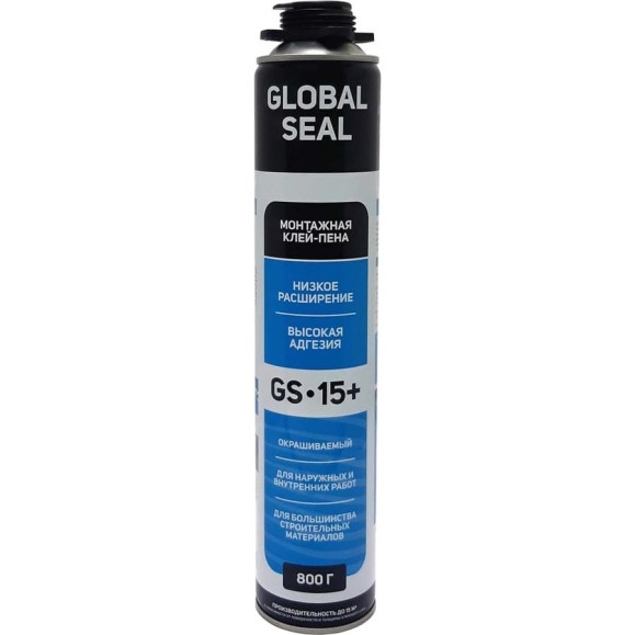 Монтажная клей-пена GlobalSeal GS-15, всесезонная, 800 гр, 3152018 Монтажная клей-пена GlobalSeal GS-15, всесезонная, 800 гр, 3152018