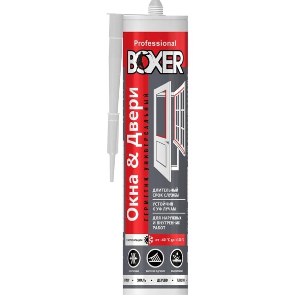 Силиконовый универсальный герметик Boxer U бесцветный, 260 мл Н1615/23 Силиконовый универсальный герметик Boxer U бесцветный, 260 мл Н1615/23