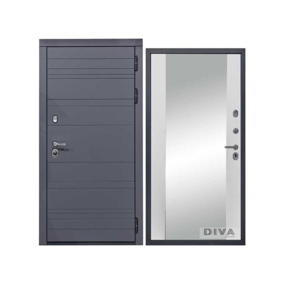 Дверь DIVA МД-39 зеркало, 2050x960 мм, правая, Серая-Д15 Белый Софт УТ-00075439 Дверь DIVA МД-39 зеркало, 2050x960 мм, правая, Серая-Д15 Белый Софт УТ-00075439