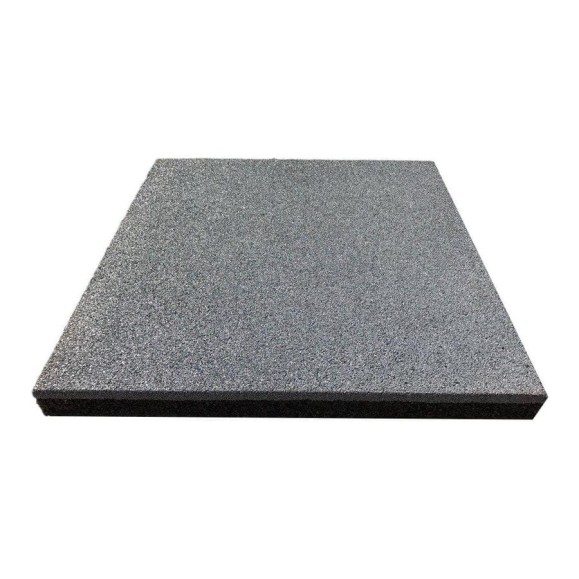 Плитка из резиновой крошки с грунтозацепщиками (пуансонами) Rezcon 500x500x40 мм, серая Pu50050040gry
