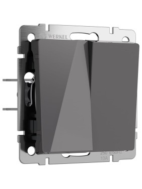 Двухклавишный проходной выключатель WERKEL (графит акрил) w1122044 a064088 Двухклавишный проходной выключатель WERKEL (графит акрил) w1122044 a064088