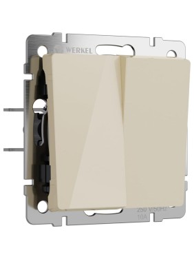 Двухклавишный проходной выключатель WERKEL (айвори акрил) w1122043 a064058 Двухклавишный проходной выключатель WERKEL (айвори акрил) w1122043 a064058