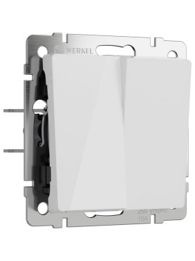 Двухклавишный проходной выключатель WERKEL (белый акрил) w1122041 a064007 Двухклавишный проходной выключатель WERKEL (белый акрил) w1122041 a064007