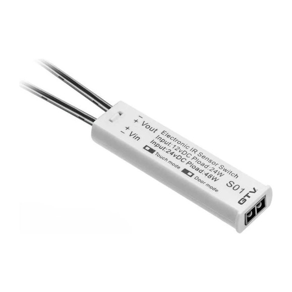 Сенсорный датчик движения GTV универсальный, 12V, белый, с встроенным диммером AE-WBBUNI-10DIM Сенсорный датчик движения GTV универсальный, 12V, белый, с встроенным диммером AE-WBBUNI-10DIM