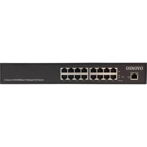 Управляемый PoE-инжектор OSNOVO Midspan-8/150RGM Gigabit Ethernet на 8 портов. sct0988 Управляемый PoE-инжектор OSNOVO Midspan-8/150RGM Gigabit Ethernet на 8 портов. sct0988