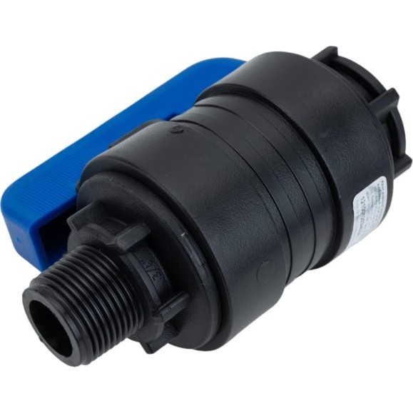 Компрессионный шаровой кран VALFEX ПНД НР/ВН резьба разборный 3/4"- 3/4" Ду20 1210012034034 Компрессионный шаровой кран VALFEX ПНД НР/ВН резьба разборный 3/4"- 3/4" Ду20 1210012034034