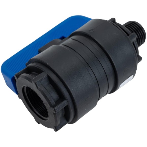 Компрессионный шаровой кран VALFEX ПНД НР/ВН резьба разборный 1/2"-3/4"Ду16 1210016012034 Компрессионный шаровой кран VALFEX ПНД НР/ВН резьба разборный 1/2"-3/4"Ду16 1210016012034