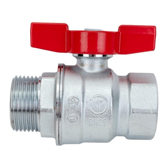 Шаровой кран Giacomini R854, 1, ВН, ручка-бабочка красная, хромированный R854X025 Шаровой кран Giacomini R854, 1, ВН, ручка-бабочка красная, хромированный R854X025