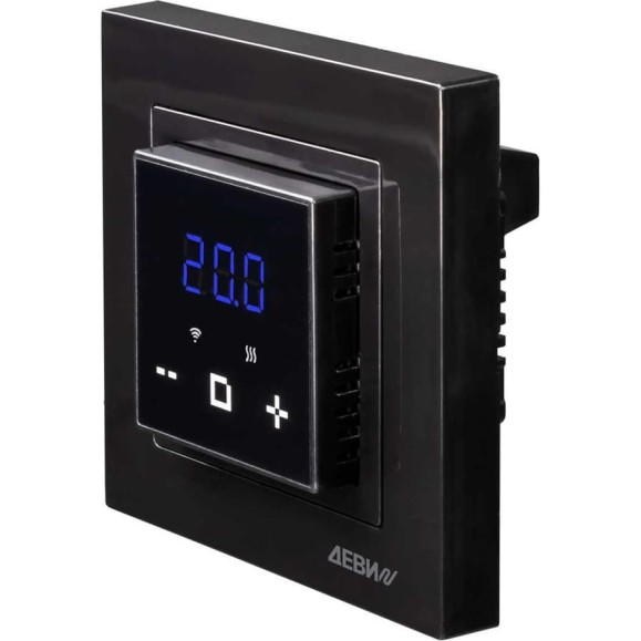 Терморегулятор ДЕВИ classy c wi-fi, с датчиком пола, черный, 16а 140F1069R Терморегулятор ДЕВИ classy c wi-fi, с датчиком пола, черный, 16а 140F1069R