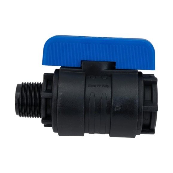Компрессионный шаровой кран VALFEX ПНД НР/ВН резьба разборный 3/4"- 3/4"Ду16 1210016034034 Компрессионный шаровой кран VALFEX ПНД НР/ВН резьба разборный 3/4"- 3/4"Ду16 1210016034034
