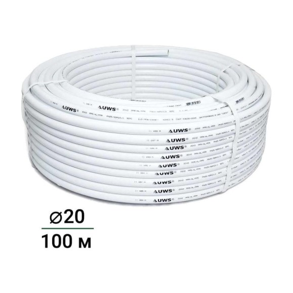 Многослойная труба UWS S-STANDART PPR-AL-PPR 20х2, 100 м P-20-100 210109 Многослойная труба UWS S-STANDART PPR-AL-PPR 20х2, 100 м P-20-100 210109