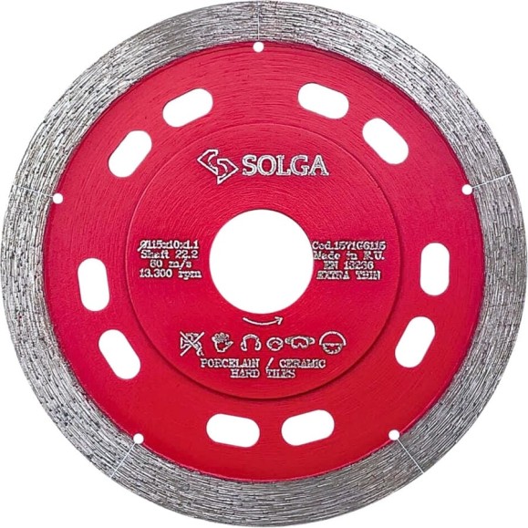 Диск алмазный сплошной по керамограниту, керамике HARD TILES 125х1.1х22.23 мм Solga Diamant 1571G6125