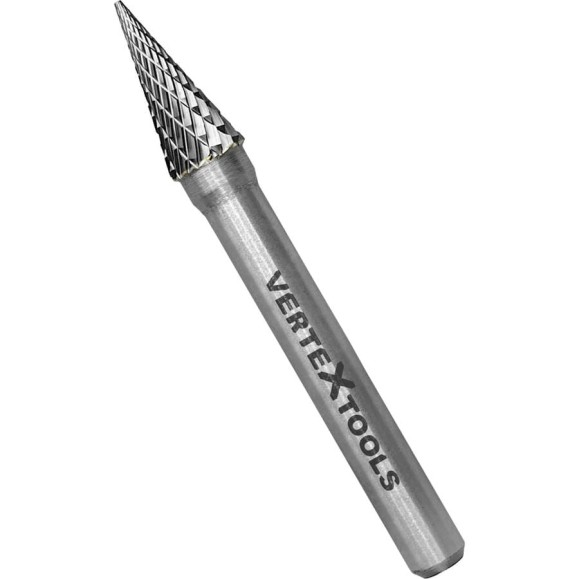 Бор-фреза по металлу твердосплавная, коническая, тип M, 8 мм vertextools 3650-8 Бор-фреза по металлу твердосплавная, коническая, тип M, 8 мм vertextools 3650-8