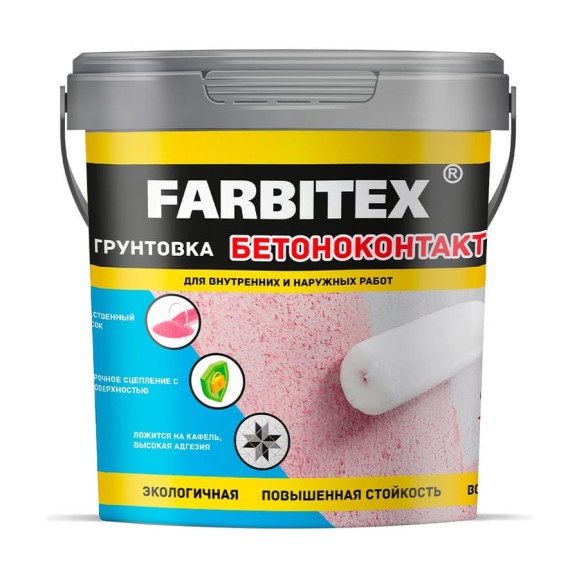 Акриловая грунтовка Farbitex бетоноконтакт 1.1 кг 4300011404 Акриловая грунтовка Farbitex бетоноконтакт 1.1 кг 4300011404
