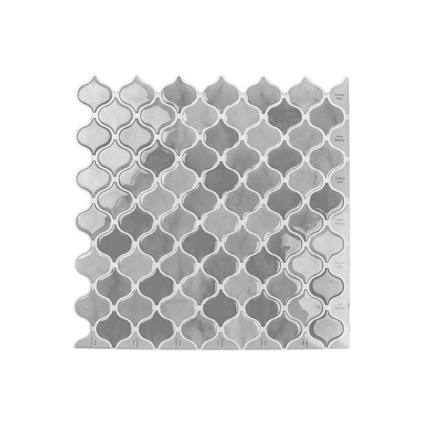 Комплект полимерной 3D плитки LAKO 30.5х30.5 см, 5 штук, Серая мозаика LKD-AMZ016