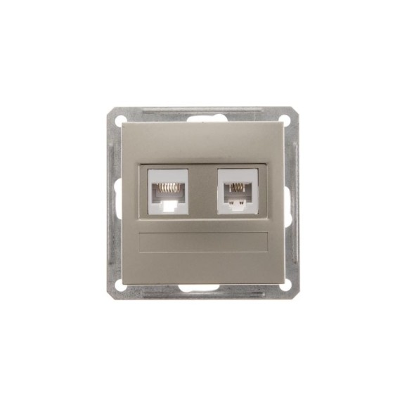 Розетка rj11+rj45 Systeme Electric Wessen 59 шампань кат.5e RSI-251TK5E-4-86