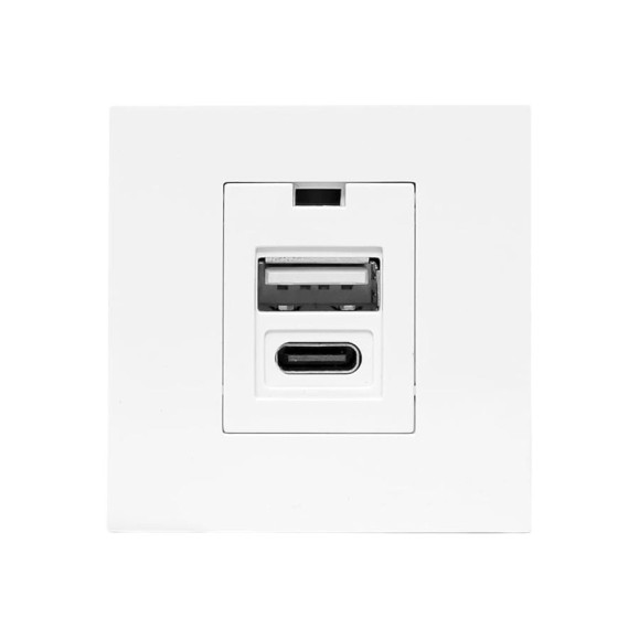 Розетка EKF USB A+C, 2.1А, 2 гнезда, без индикатора E2MR2-21USB-10-AC