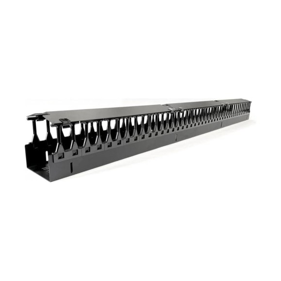 Вертикальный кабельный организатор 32U для стоек ORK2A, ORL1 Hyperline CMF-OR-32U-150x106-C-RAL9005 ширина 150мм, объединение в ряды, высота пальцев 106мм с крышками, черный 497369 Вертикальный кабельный организатор 32U для стоек ORK2A, ORL1 Hyperline CMF-OR-32U-150x106-C-RAL9005 ширина 150мм, объединение в ряды, высота пальцев 106мм с крышками, черный 497369