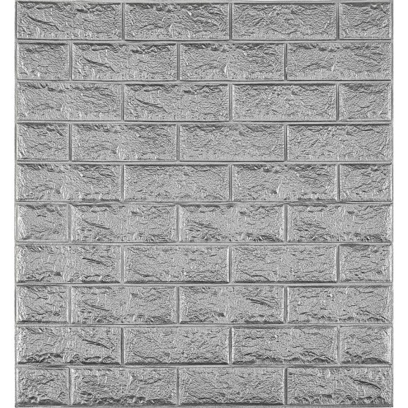 Комплект 3d панелей для стен LAKO классический кирпич серебристый, 70x77 см, 5 шт. LKD-01-04-514-KO Комплект 3d панелей для стен LAKO классический кирпич серебристый, 70x77 см, 5 шт. LKD-01-04-514-KO