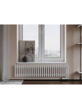Вертикальный стальной радиатор GUARDO Torre 3D 300х1482 мм, 30 секций, S=9м², боковое подключение 3D-0300-30 BK-VER R9016(M)