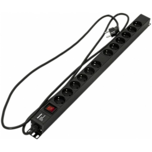 Блок розеток Hyperline SHE-12SH-S-2.5EU 12 розеток Schuko, 16 A 396987 Блок розеток Hyperline SHE-12SH-S-2.5EU 12 розеток Schuko, 16 A 396987