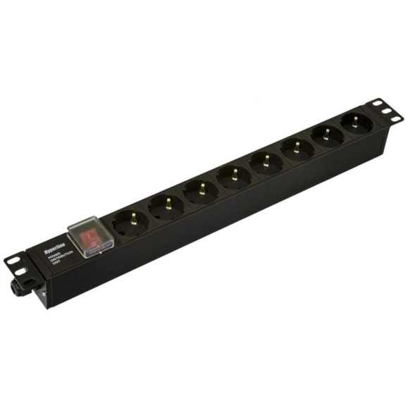 Блок розеток Hyperline SHE19-8SH-S-CB для 19 Блок розеток Hyperline SHE19-8SH-S-CB для 19