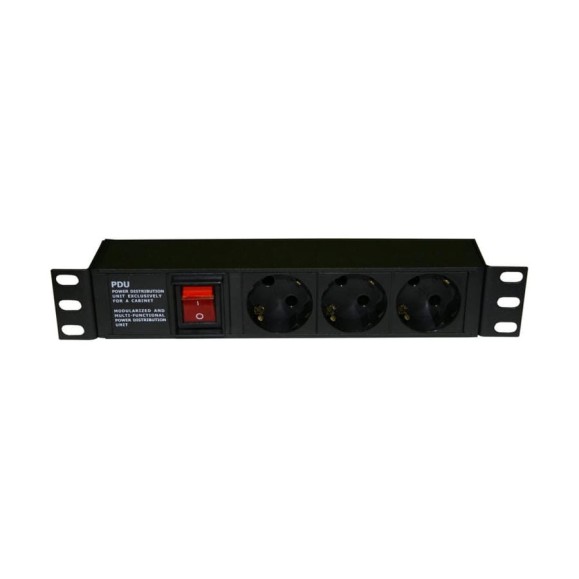 Блок розеток Hyperline SHE10-3SH-S-IEC для 10 Блок розеток Hyperline SHE10-3SH-S-IEC для 10