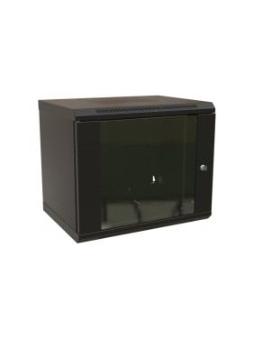 Настенный 19-дюймовый разобранный шкаф WRline WR-TW-1545-GP-RAL9004 (19"), 15U, 775x600x450мм, стеклянная дверь, цвет черный (RAL 9004) 520249