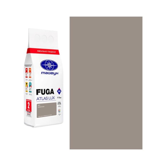Цементная затирка Тайфун Fuga ATLAS LUX № 211 цвет цементный, мешок 2 кг 0211-2-lux Цементная затирка Тайфун Fuga ATLAS LUX № 211 цвет цементный, мешок 2 кг 0211-2-lux