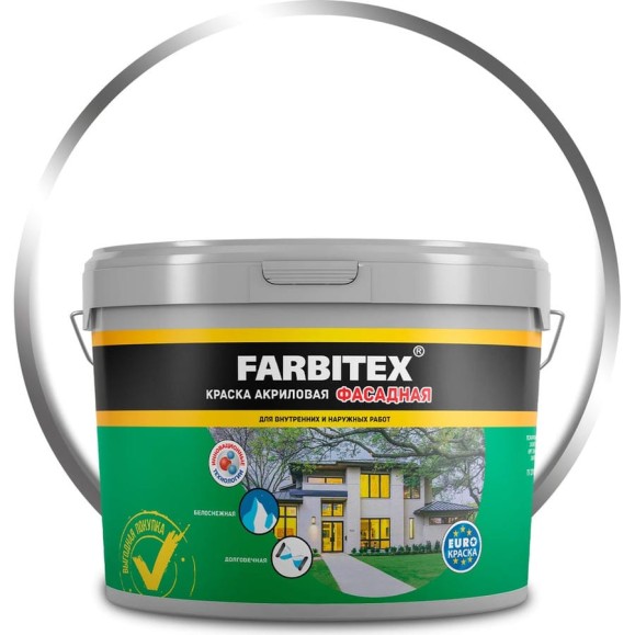 Акриловая фасадная краска Farbitex 13 кг 4300001556 Акриловая фасадная краска Farbitex 13 кг 4300001556