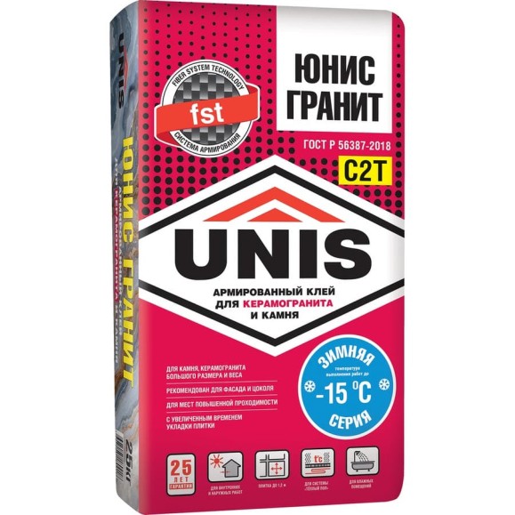 Плиточный клей UNIS гранит, зимний, 25 кг 4607005184665