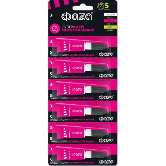 Супер-клей ФАZА GSp-3x6 3г BL-6 лента 5044050 Супер-клей ФАZА GSp-3x6 3г BL-6 лента 5044050
