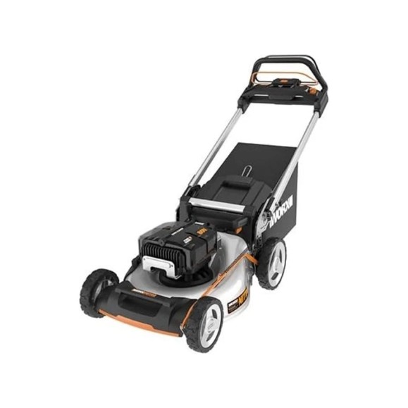 Аккумуляторная самоходная газонокосилка WORX 80В 51см, бесщеточная, 4Ач х4, BASECAMP 4x1А, коробка WG761E Аккумуляторная самоходная газонокосилка WORX 80В 51см, бесщеточная, 4Ач х4, BASECAMP 4x1А, коробка WG761E