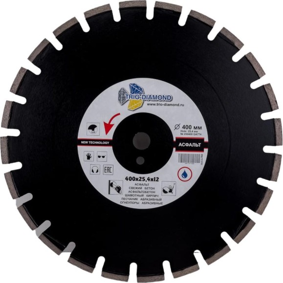 Диск алмазный отрезной TRIO-DIAMOND 400x25.4 Grand Asphalt GA774