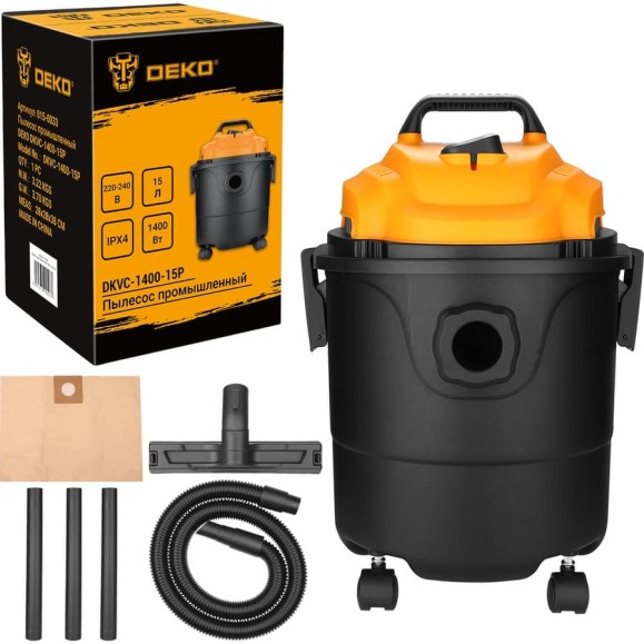 Промышленный пылесос DEKO DKVC-1400-15P 015-0033 Промышленный пылесос DEKO DKVC-1400-15P 015-0033