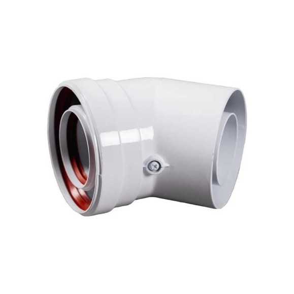 Промежуточный коаксиальный отвод Baxi 45 без муфты, диаметр 60/100 мм MT71410161
