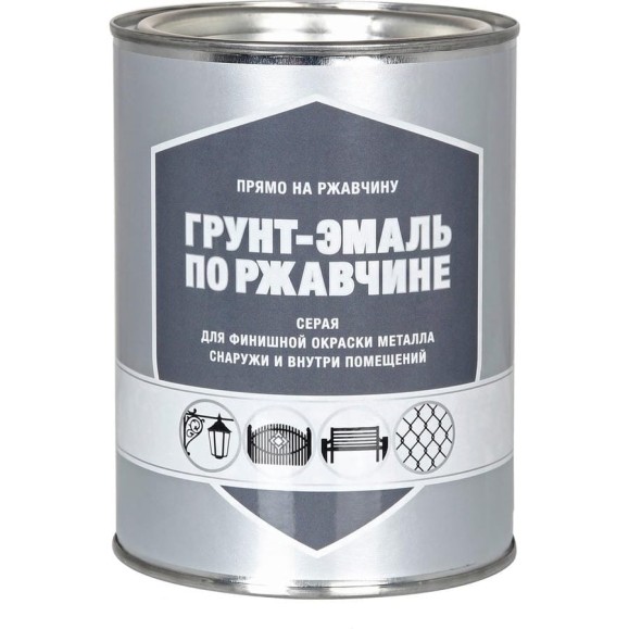 Грунт-эмаль по ржавчине ЗАО Декарт серый, 0.8 кг 30525 Грунт-эмаль по ржавчине ЗАО Декарт серый, 0.8 кг 30525