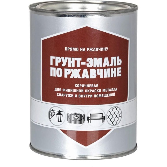 Грунт-эмаль по ржавчине ЗАО Декарт коричневый, 0.8 кг 30528 Грунт-эмаль по ржавчине ЗАО Декарт коричневый, 0.8 кг 30528