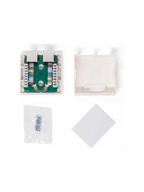 Настенная компьютерная розетка Filum 5e кат, 2 х rj-45/8p8c, экранированная, 110/krone, белый FL-NA-SOCKET5E-4