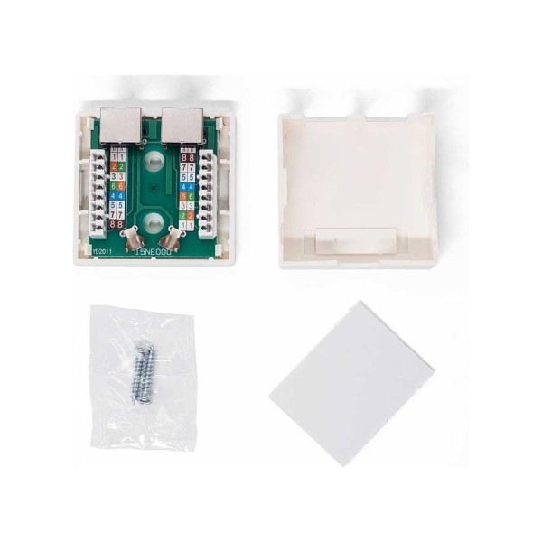 Настенная компьютерная розетка Filum 5e кат, 2 х rj-45/8p8c, экранированная, 110/krone, белый FL-NA-SOCKET5E-4