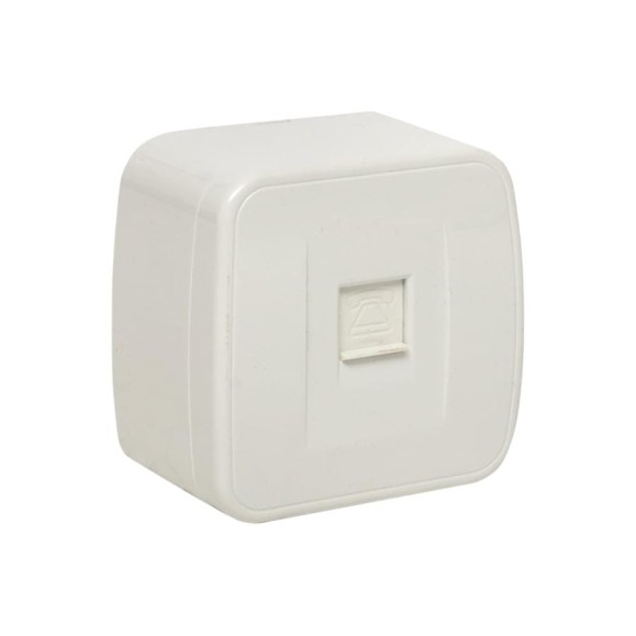 Розетка EKF Phone Минск, 1-местная, ОП, белая, Basic EGT01-034-10