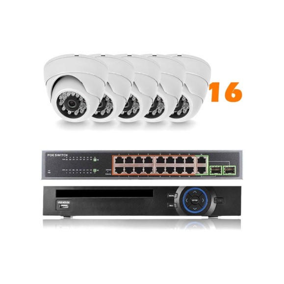 Комплект видеонаблюдения PS-link ip 2мп kit-a216ip-poe 16 камер для помещения с poe питанием 2622 Комплект видеонаблюдения PS-link ip 2мп kit-a216ip-poe 16 камер для помещения с poe питанием 2622