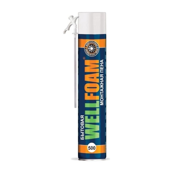 Пена полиуретановая монтажная WELLFOAM бытовая всесезонная 500 WF500B Пена полиуретановая монтажная WELLFOAM бытовая всесезонная 500 WF500B