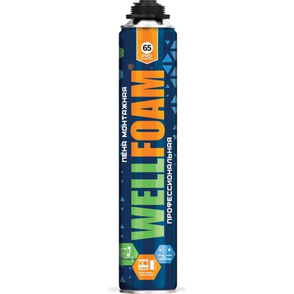 Пена монтажная профессиональная WELLFOAM всесезонная PRO65 PREMIUM WFAS65PP Пена монтажная профессиональная WELLFOAM всесезонная PRO65 PREMIUM WFAS65PP