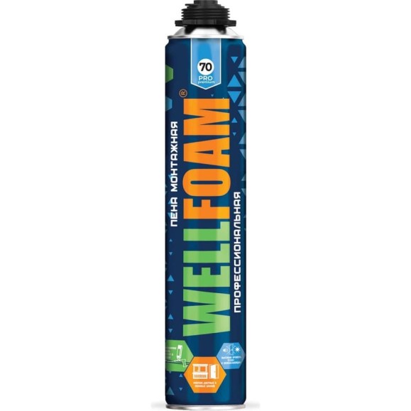 Пена монтажная профессиональная WELLFOAM всесезонная PRO70 PREMIUM WFAS70PP Пена монтажная профессиональная WELLFOAM всесезонная PRO70 PREMIUM WFAS70PP