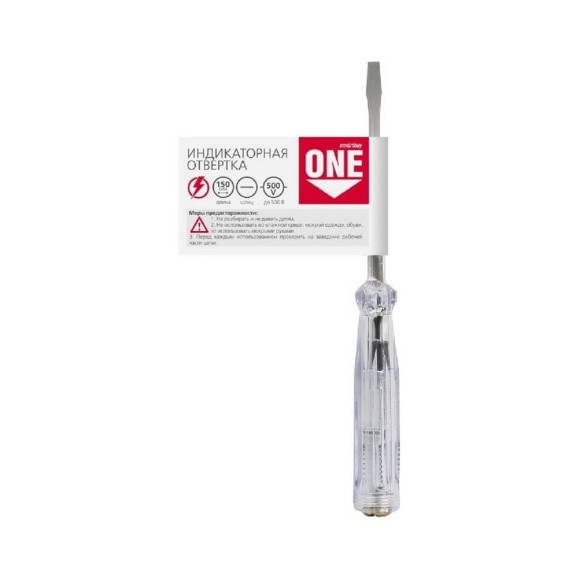 Индикаторная отвертка Smartbuy 150 мм, до 500В, шлицевая one tools/600 SBT-SCT-T150P1