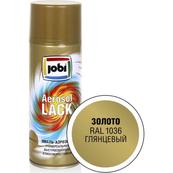 Аэрозольная эмаль JOBI металлик золото RAL 1036 520 мл 32270 Аэрозольная эмаль JOBI металлик золото RAL 1036 520 мл 32270