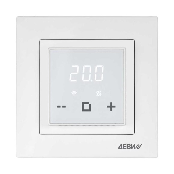 Терморегулятор ДЕВИ classy c wi-fi, с датчиком пола, белый, 16а 140F1064R Терморегулятор ДЕВИ classy c wi-fi, с датчиком пола, белый, 16а 140F1064R