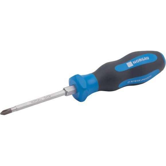 Крестовая отвертка с ударным наконечником NORGAU N161K-PH1x75 062105210 Крестовая отвертка с ударным наконечником NORGAU N161K-PH1x75 062105210