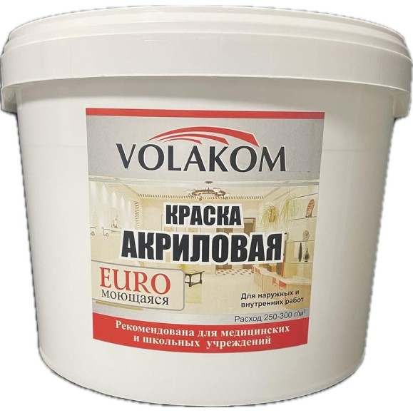 Краска акриловая Euro 14кг Volakom 658217 Краска акриловая Euro 14кг Volakom 658217